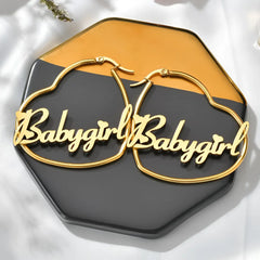 Love Name Earrings English Alphabet Ladies Peach Heart Earrings - 7