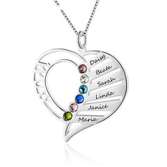 Love Personalized Custom Name Letter Love Memory Necklace - Platinum / 1 name - 7