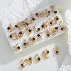 Men’s And Women’s Fashion Personalised Alphabet Projection Necklace - Gold / A - 7