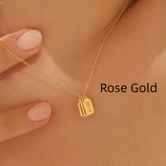 Minimalist Carved Name Pendant Necklace - 7