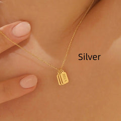 Minimalist Carved Name Pendant Necklace - 7