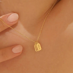 Minimalist Carved Name Pendant Necklace - 7