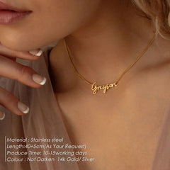 Minimally Gold Plated Collarbone Chain Custom Name Necklace - 7