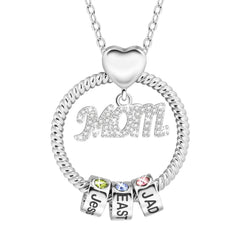 Mothers Day Gift,custom Name Necklaces 12 Color Birthday Stone Necklace Femme - Steel color - Necklace