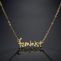 Name Feminist Necklace Women’s Handwritten Chain Christmas Gift