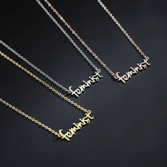 Name Feminist Necklace Women’s Handwritten Chain Christmas Gift