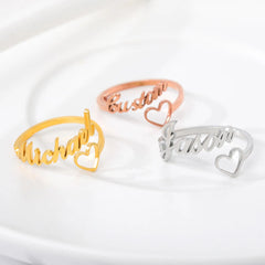 Name Letter Stainless Steel Ring - 7