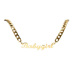 Name necklace ladies Hip hop necklace - Gold - Necklace