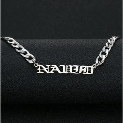 Name necklace ladies Hip hop necklace - Silver - Necklace