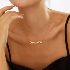 Name Necklace Titanium Steel Gift Does Not Fade - Gold - 7