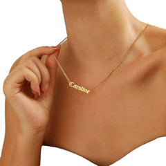 Name Necklace Titanium Steel Gift Does Not Fade - Gold - 7