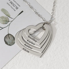 Name Peach Heart Necklace