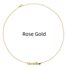 Name Pendant Heart-shaped Necklace For Ladies - Rose Gold / One Name - 7