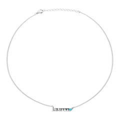 Name Pendant Heart-shaped Necklace For Ladies - Silver / One Name - 7