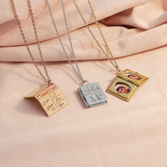 Necklace Color Printing Pendant Couple Book Photo Box Pendant - 7