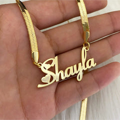 Necklace Stainless Steel Name Snake Chain Necklace - 7