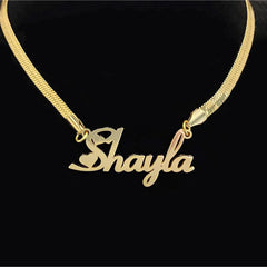 Necklace Stainless Steel Name Snake Chain Necklace - Gold - 7