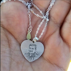 Pattern Photo Carving Personality DIY Titanium Steel Necklace - SILVER / Engrave 1Side - 7