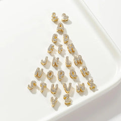 Personalised Crystal Bubble Name Pendant Bubble Name Necklace 3D Letter - Necklace