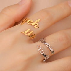 Personalised Custom Double Name Rings