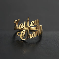 Personalised Custom Double Name Rings - Name Bracelets