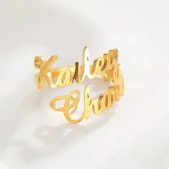 Personalised Custom Double Name Rings