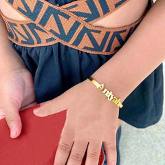 Personalised Stainless Steel Alphabet Titanium Bracelet - 7