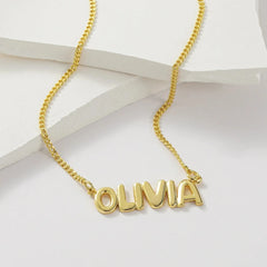 Personalized 3D Bubble Name Necklace - 7