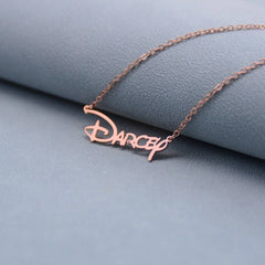 Personalized Antique English Personalized Name For Women Gold Silver Color Stainless Steel Chain Pendant Necklace