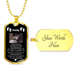 Personalized Baby ID Name Stainless Steel Pendant Necklace - Gold - 7