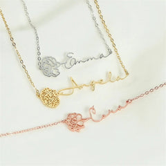 Personalized Birthday Flower Birthstone Bracelet - 7