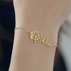 Personalized Birthday Flower Birthstone Bracelet - 7