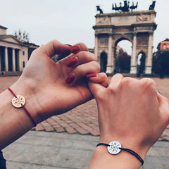 Personalized Bracelet Engraving Rectangle Custom Letter Stainless Steel Red Rope Bracelet - 7