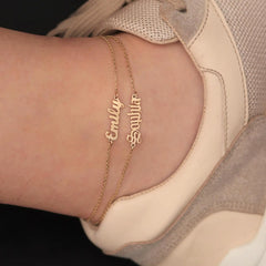 Personalized Custom 316L Stainless Steel Jewelry English Alphabet Name Anklet - 7