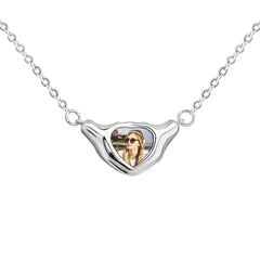 Personalized Custom Color Printing Photo Than Heart Necklace - Steel color - 7