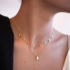 Personalized Custom Letter Engraved Geometric Necklace - 7