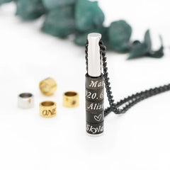 Personalized Custom Lettering Stainless Steel Beaded Necklace - 7