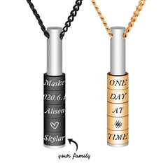 Personalized Custom Lettering Stainless Steel Beaded Necklace - 7