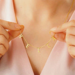 Personalized DIY English Letter Name Private Custom Necklace 26 Letter Pendant - 7