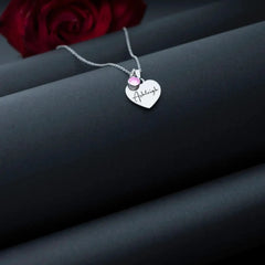 Personalized English Alphabet Necklace Women’s Pendant - Steel color / January - 7