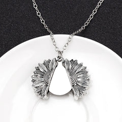 Personalized Engrave Name Date Sun Flower Necklace Fashion Custom Text For Women Men Choker Chain Jewelry Charm Gift - 7