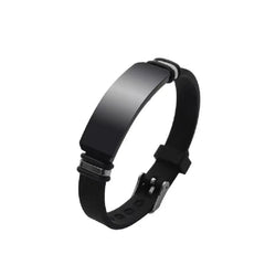 Valentine’s Day Gift Personalized Engraved Titanium Steel Bracelet - Black - 7