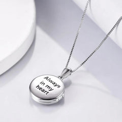 Personalized Flower Photo Locket Necklace 925 Sterling Silver Photo Pendant - Silver - 5