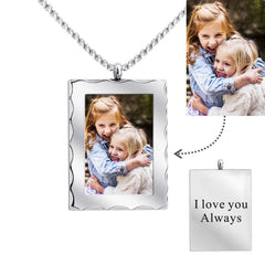 Personalized Gift Customized Photo Frame Necklace - Silver - 7