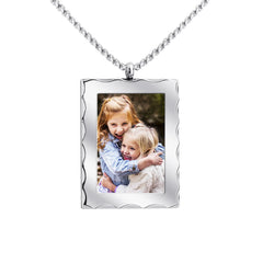 Personalized Gift Customized Photo Frame Necklace - Silver - 7