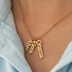 Customized Vertical Name Necklace Personalized Hang Tag Name Jewelry Gift For Mom - 7