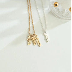 Customized Vertical Name Necklace Personalized Hang Tag Name Jewelry Gift For Mom - 7