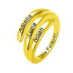 Personalized Hip Hop Name Ring Rose Gold Plated Custom Number Word Ring Fashion Gift - 7