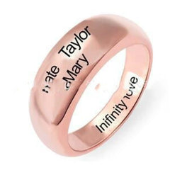 Personalized Hip Hop Name Ring Rose Gold Plated Custom Number Word Ring Fashion Gift - 7