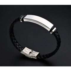 Personalized Jewelry Custom Bracelet for Women Men PU Leather Bracelet - White - 7